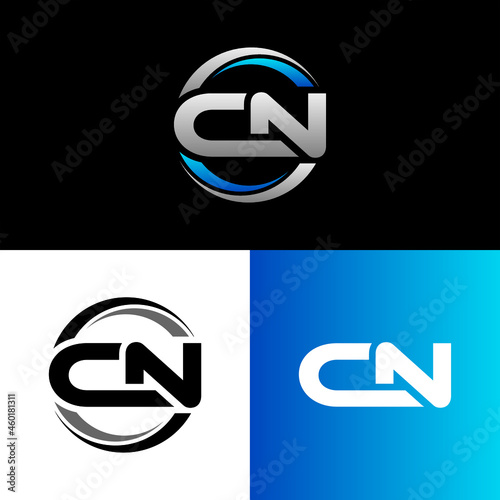 CN Letter Initial Logo Design Template Vector Illustration