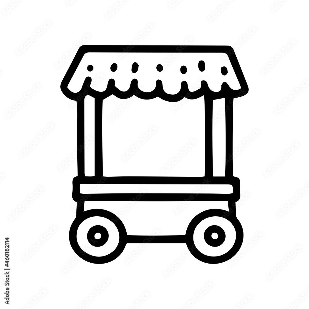 street food kiosk line vector doodle simple icon street food kiosk line vector doodle simple icon