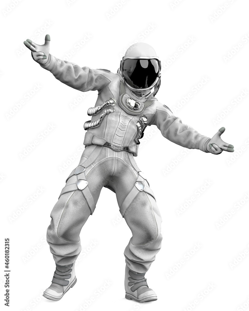 american astronaut is doing a gangster pose front view american astronaut is doing a gangster pose front view
