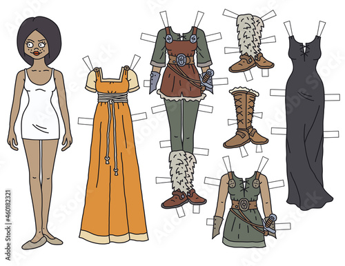 The dressing paper doll princess warrior