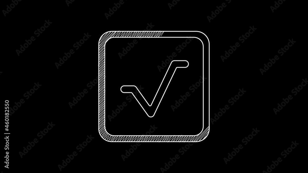 White line Square root icon isolated on black background. 4K Video motion graphic animation White line Square root icon isolated on black background. 4K Video motion graphic animation