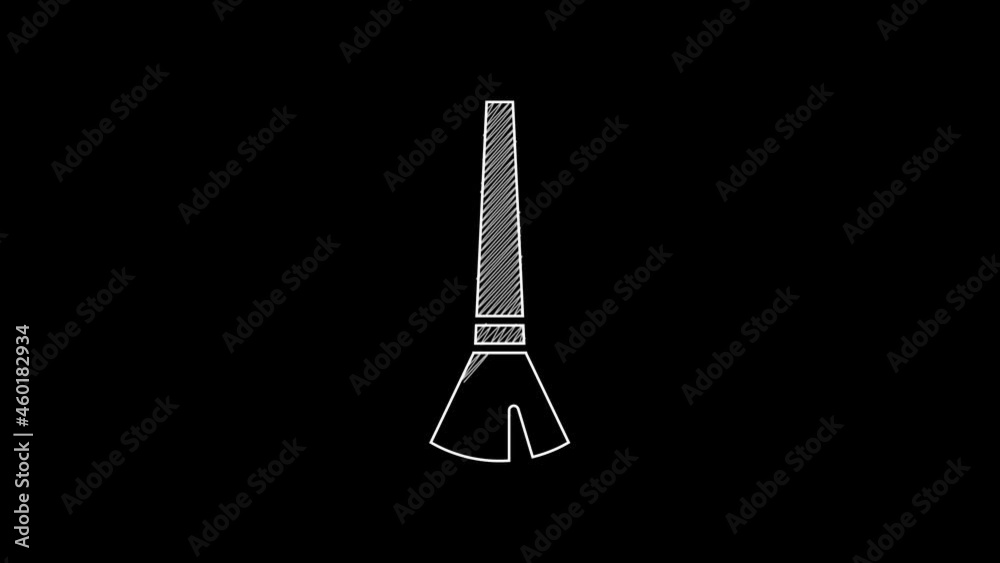 White line Paint brush icon isolated on black background. 4K Video motion graphic animation White line Paint brush icon isolated on black background. 4K Video motion graphic animation