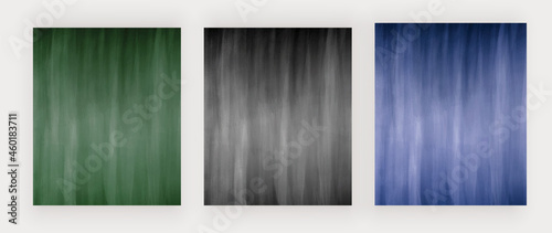 Green, black and blue watercolor backgrounds. Vector design. 