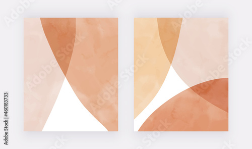 Boho hand painting watercolor wall art prints. Modern design backgrounds
