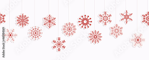 hanging snow stars banner for christmas greetings time