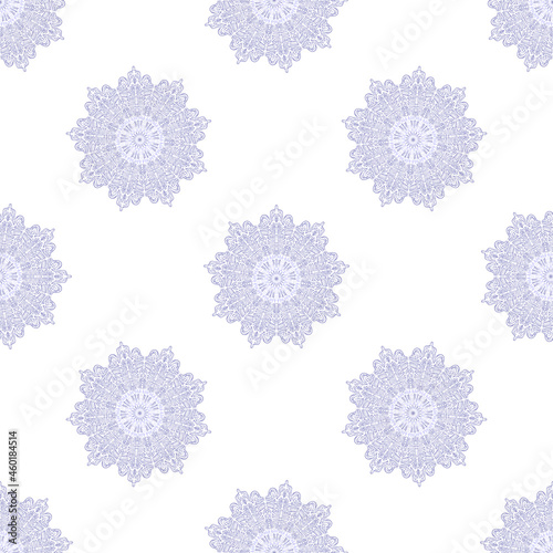 Seamless pattern with lacy snowflakes.