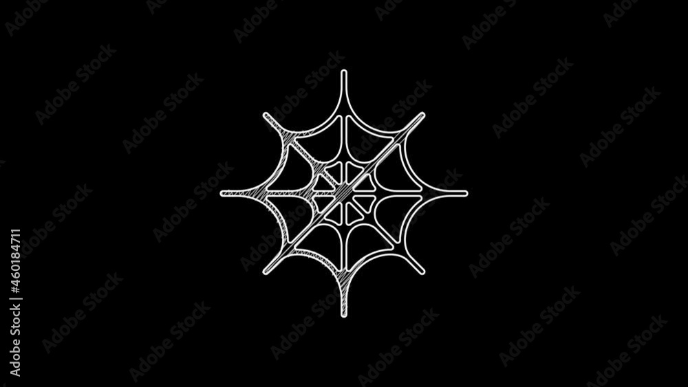 White line Spider web icon isolated on black background. Cobweb sign. Happy Halloween party. 4K Video motion graphic animation White line Spider web icon isolated on black background. Cobweb sign. Happy Halloween party. 4K Video motion graphic animation