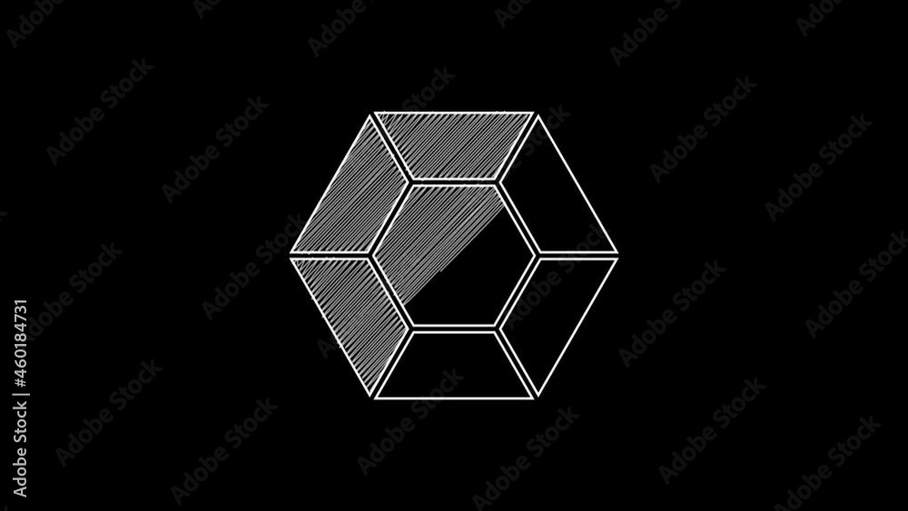 White line Magic stone icon isolated on black background. Fantasy crystal. Jewelry gem for game. 4K Video motion graphic animation White line Magic stone icon isolated on black background. Fantasy crystal. Jewelry gem for game. 4K Video motion graphic animation