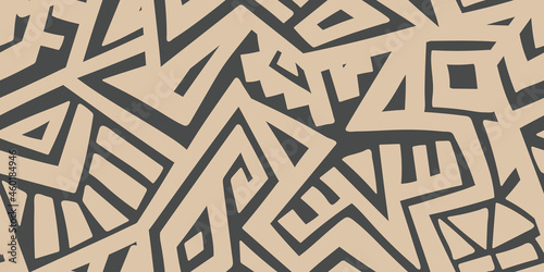 Unique Geometric Vector Seamless Pattern made in ethnic style. Aztec textile print. African traditional design. Creative boho pattern. Perfect for site backgrounds, wrapping paper and fabric design.