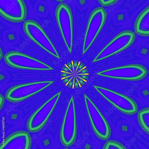 Blue pink violet purple flowery design background with circles