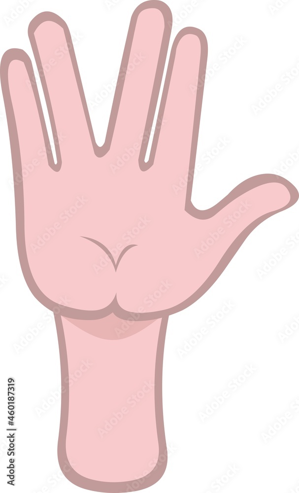 Vector emoticon illustration of a cartoon hand doing the classic vulcan salute