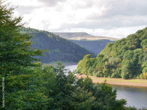 peak district national park, United Kingdom, green trees over seeing river circa September 2021 