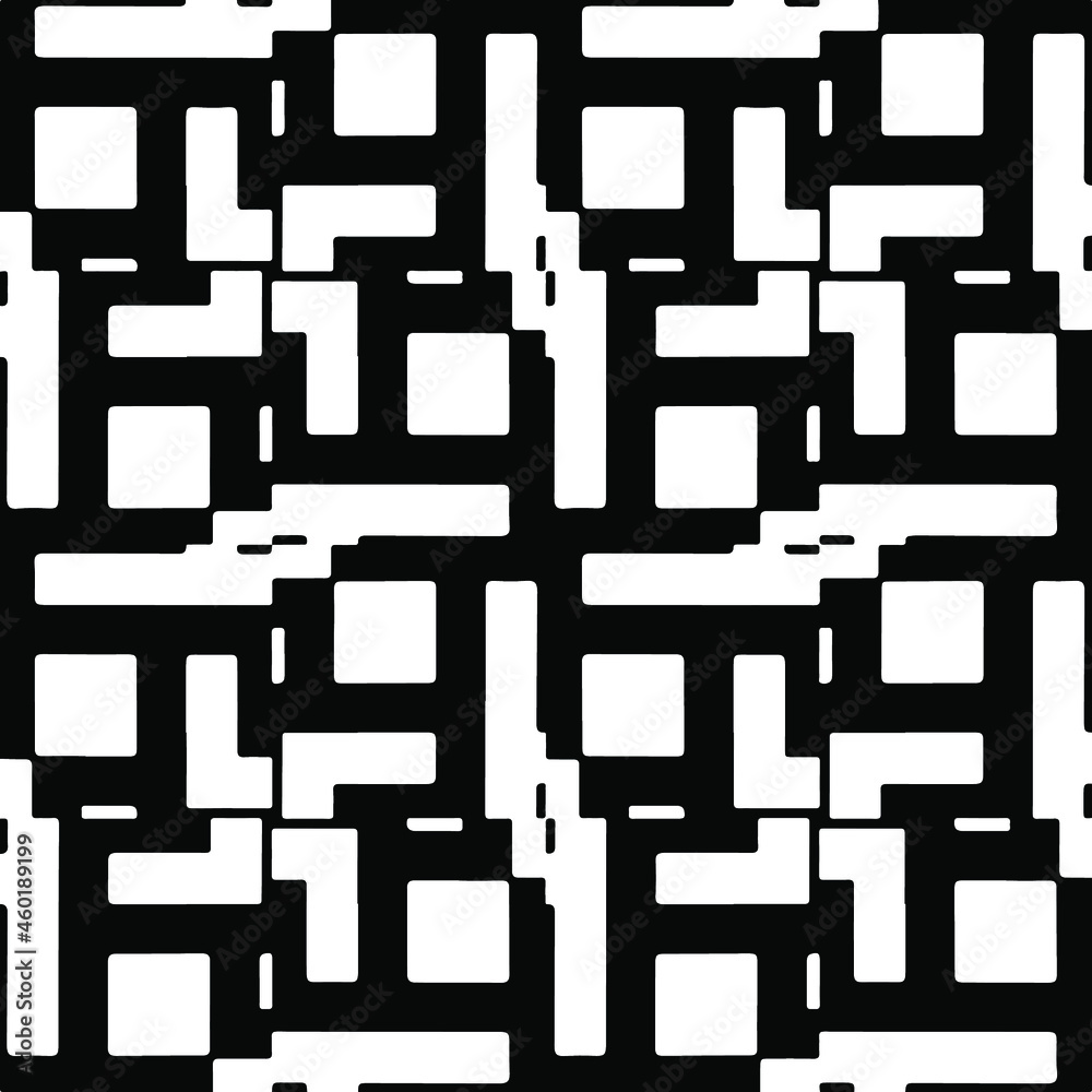 Vector pattern with symmetrical elements . Repeating geometric tiles from striped elements.Monochrome stylish texture.Black and white pattern for wallpapers and backgrounds.
Vector pattern with symmetrical elements . Repeating geometric tiles from striped elements.Monochrome stylish texture.Black and white pattern for wallpapers and backgrounds.