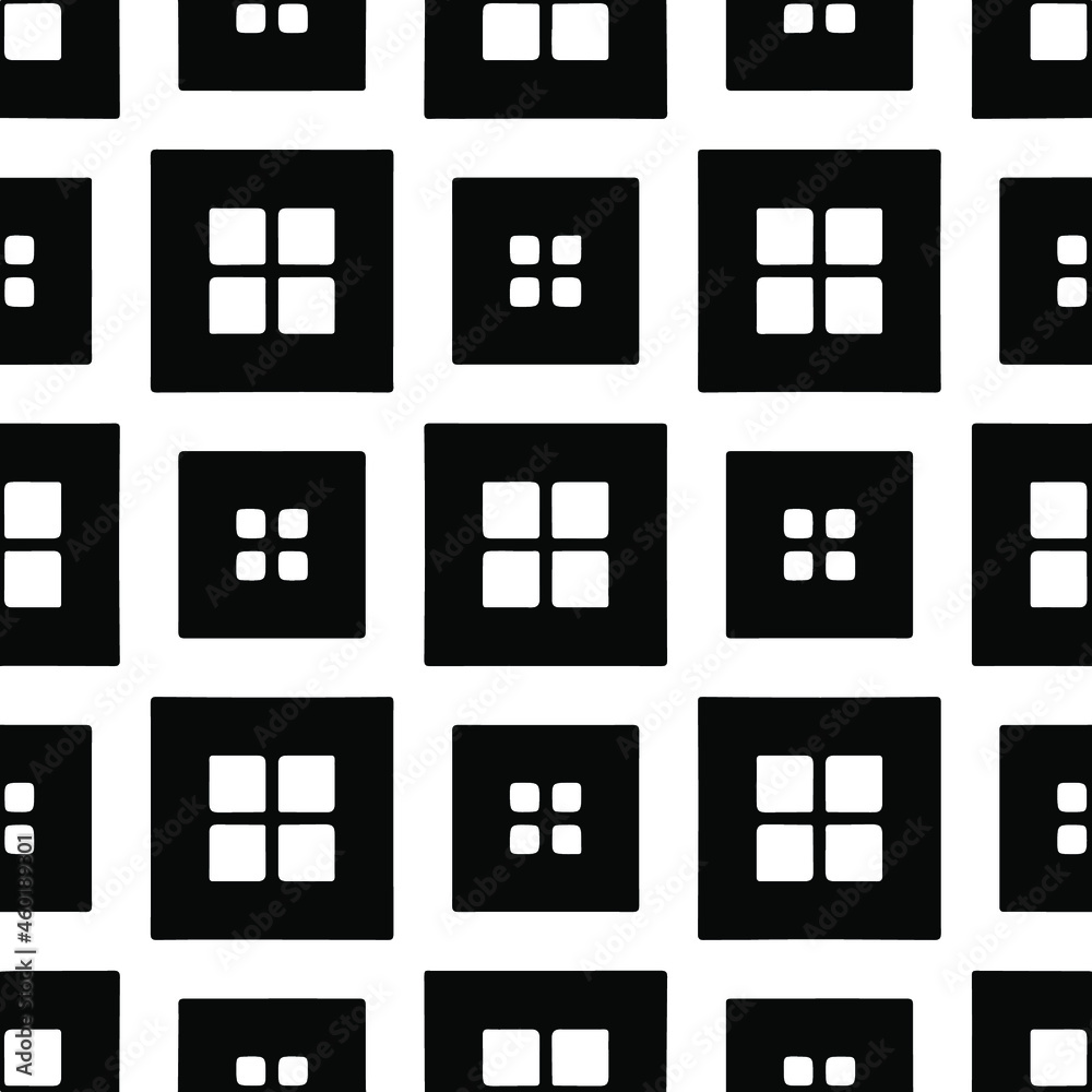 Seamless vector pattern in geometric ornamental style. Black pattern.