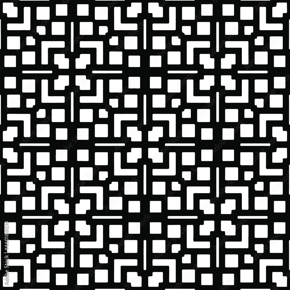 Obraz premium Seamless vector pattern in geometric ornamental style. Black pattern.