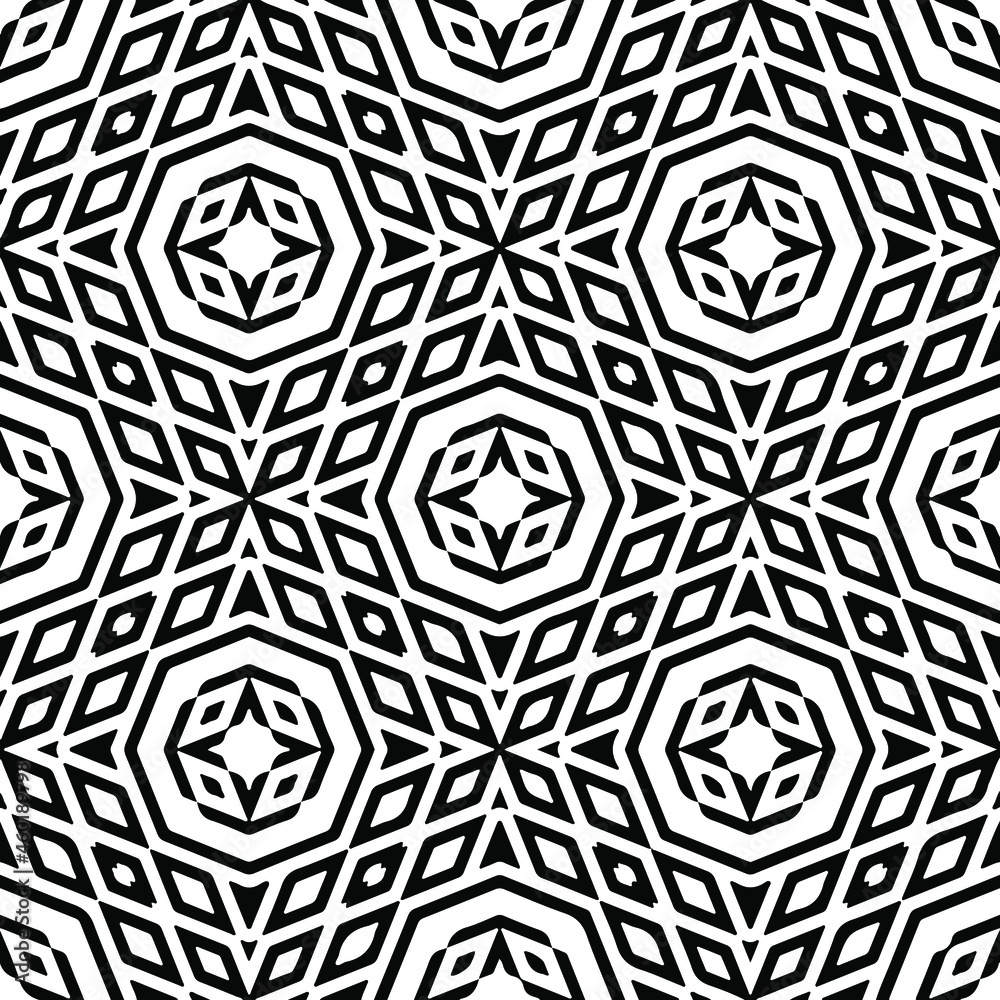 Seamless vector pattern in geometric ornamental style. Black pattern. Seamless vector pattern in geometric ornamental style. Black pattern.