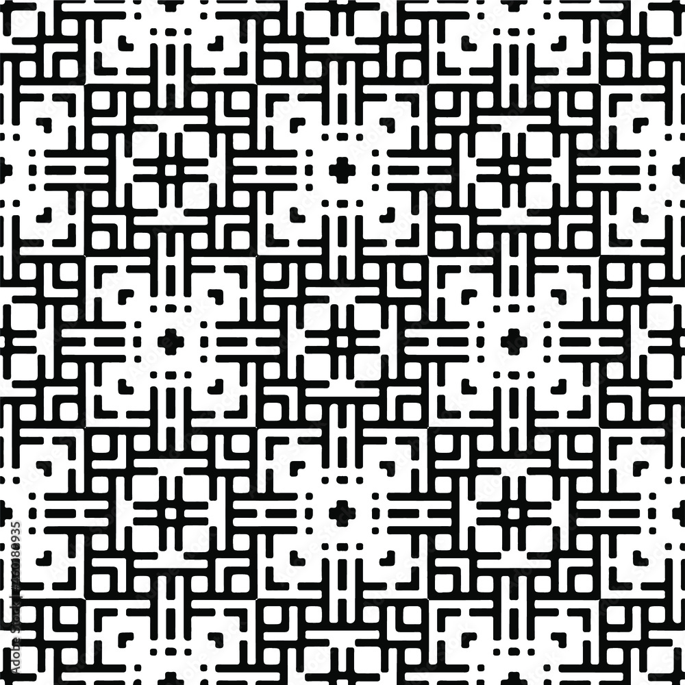 Seamless vector pattern in geometric ornamental style. Black pattern. Seamless vector pattern in geometric ornamental style. Black pattern.