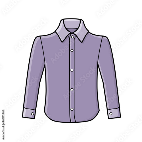 Black long sleeve dress shirt isolated cartoon vector