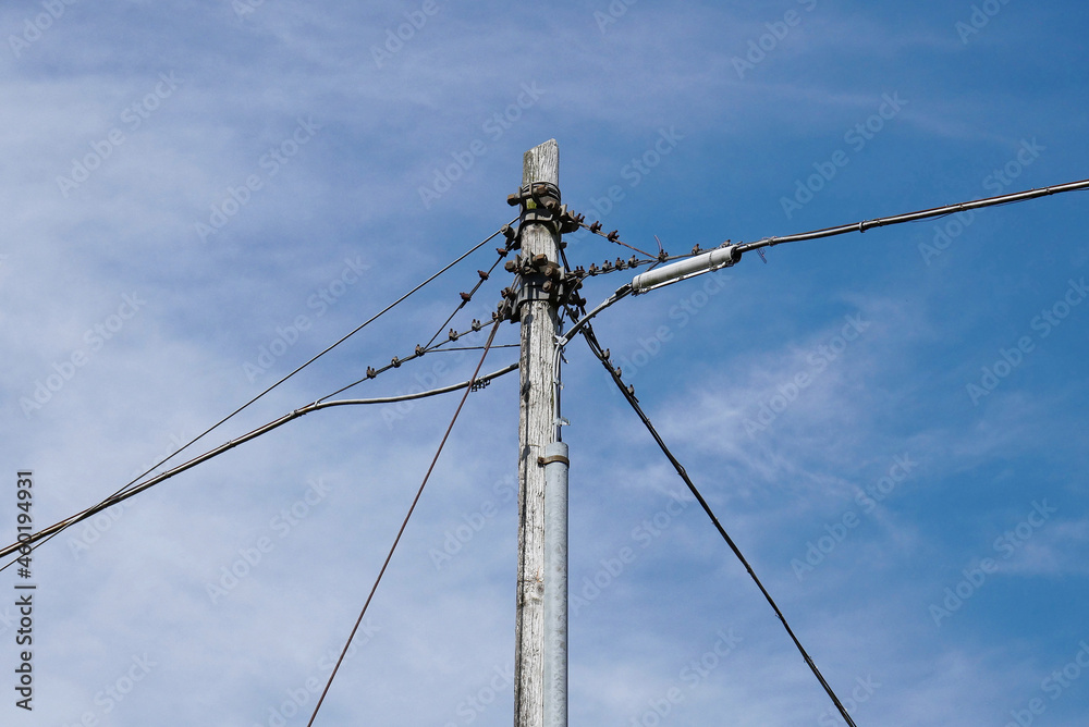 Old light pole and electric current Old light pole and electric current