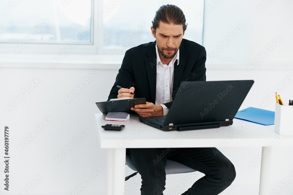manager work in front of laptop emotions Lifestyle manager work in front of laptop emotions Lifestyle