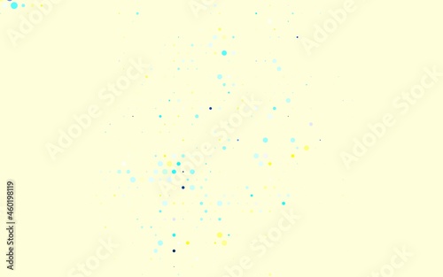 Light Blue, Yellow vector Illustration with set of shining colorful abstract circles.
