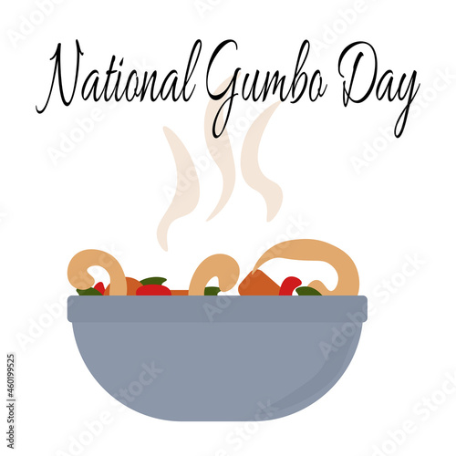 National Gumbo Day, idea for poster, banner, flyer or menu decoration