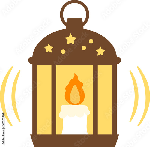 火を灯したキャンドルランタン