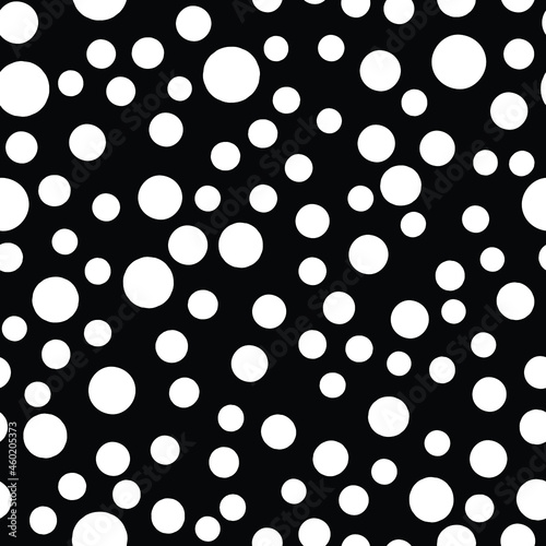 Dark Black vector seamless cover with circles. Modern abstract illustration with colorful water drops. Pattern for trendy fabric, wallpapers. - Vector