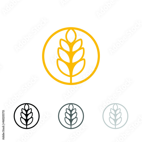 circle yellow paddy wheat barley plant harvest agriculture image vector - Vector