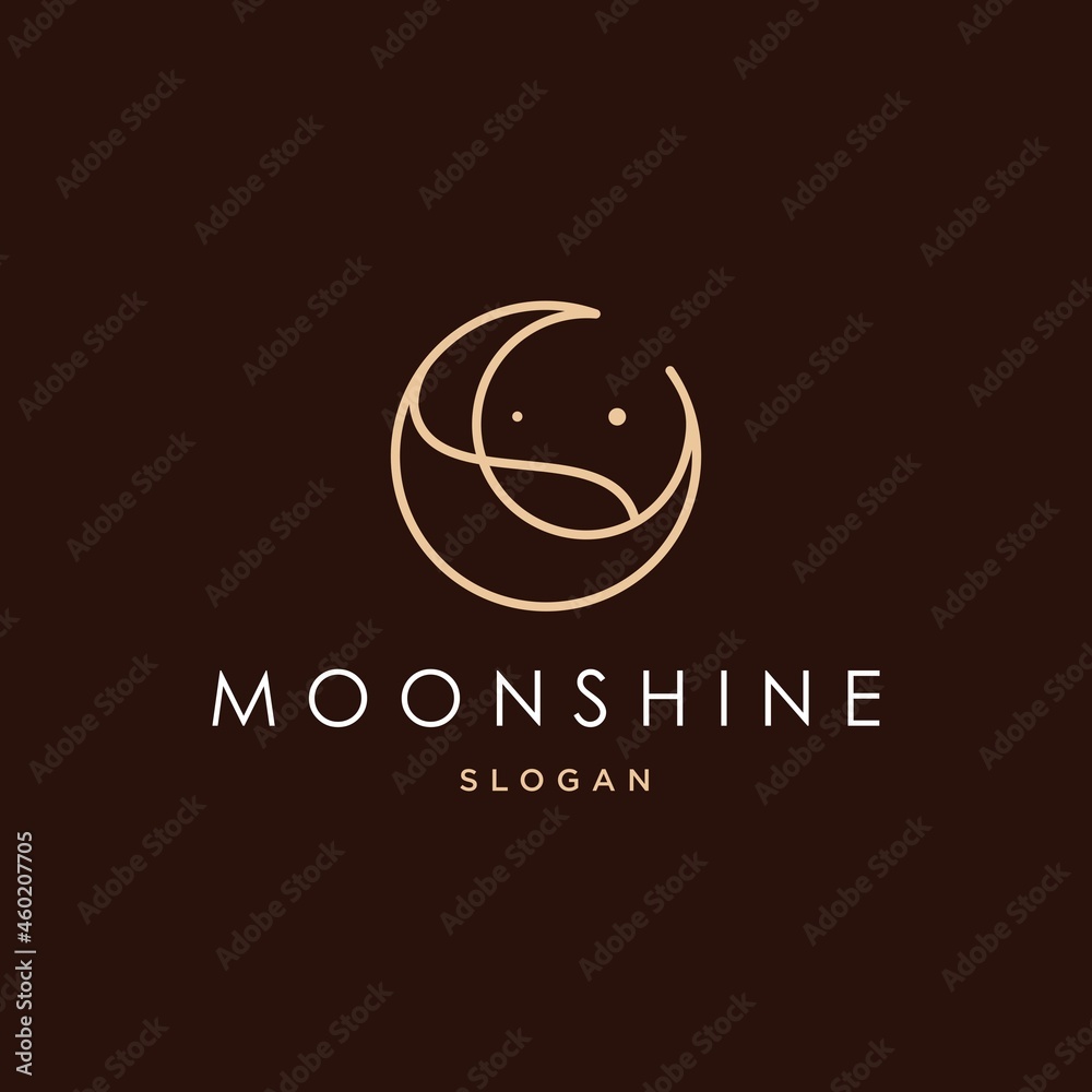 elegant crescent moon and star logo design line icon vector in luxury style outline linear elegant crescent moon and star logo design line icon vector in luxury style outline linear