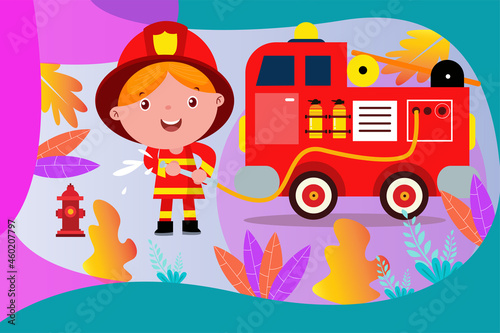 Little Firefighter - Kids Illustration