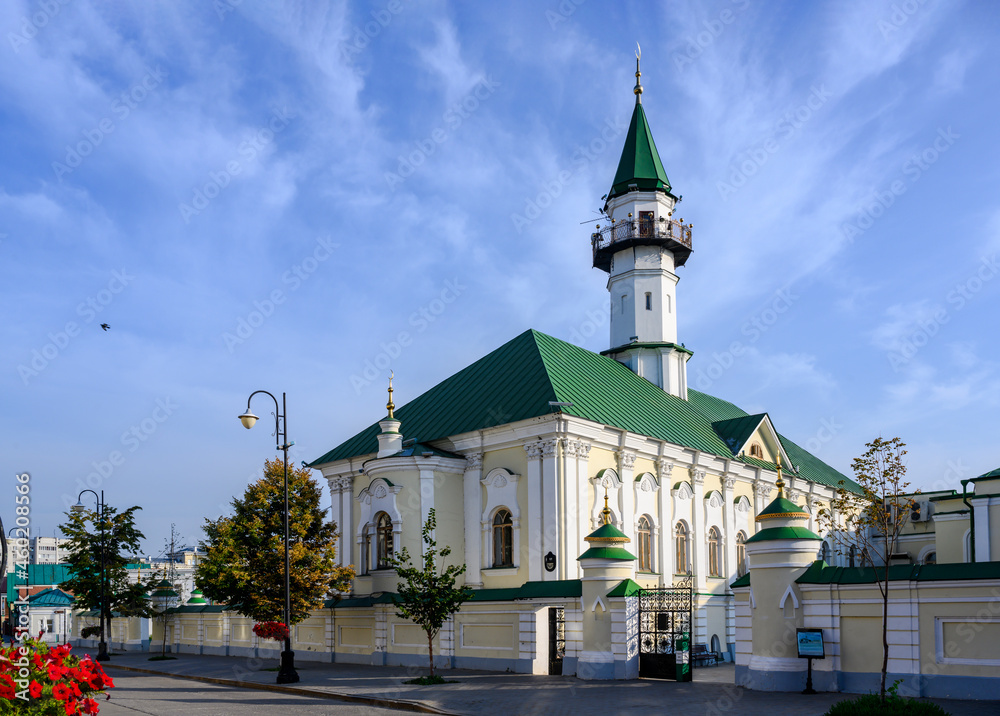Medieval Marjani Mosque of 1767 in Kazan, Russia, early in the morning