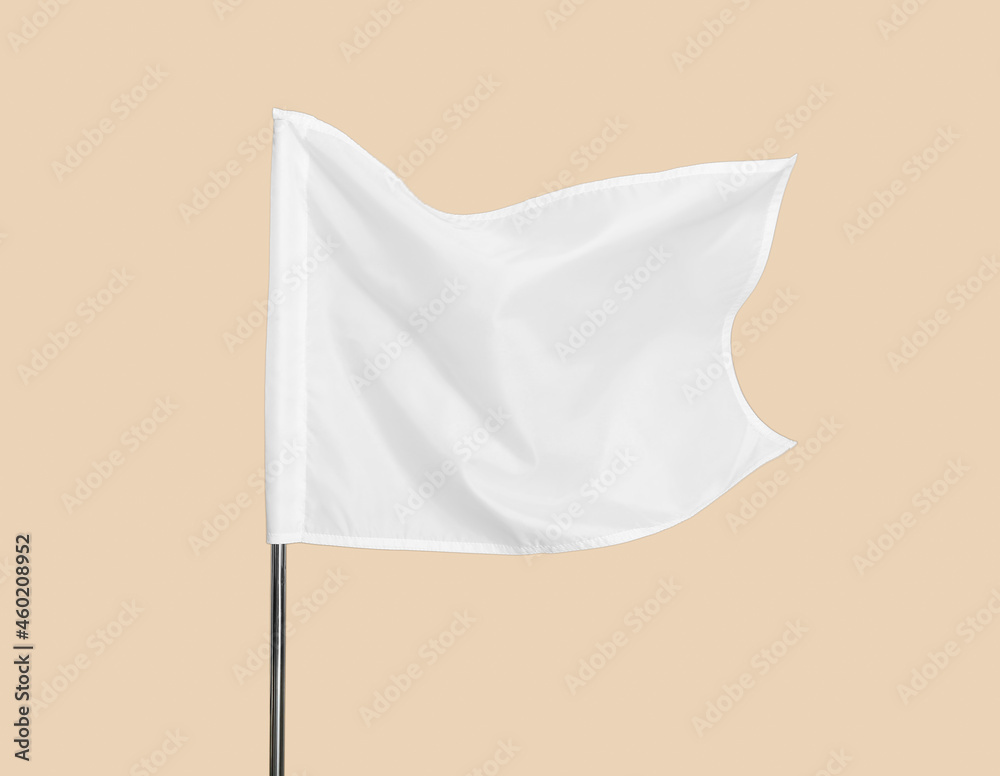 White flag on color background White flag on color background