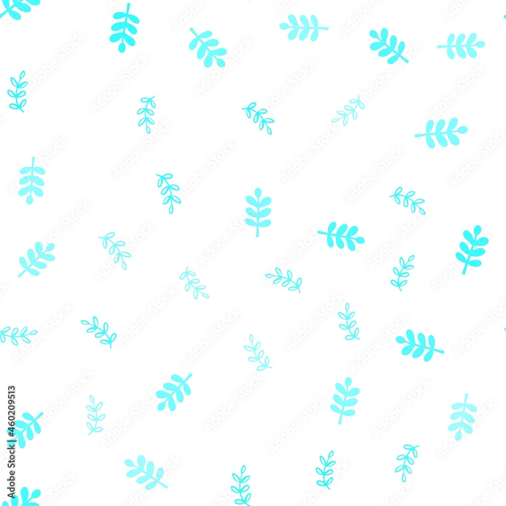 Light BLUE vector seamless abstract pattern with leaves. Light BLUE vector seamless abstract pattern with leaves.
