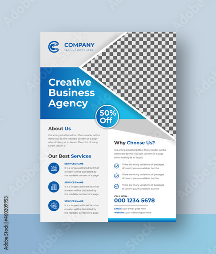 Corporate business flyer design template with modern concept Premium Vector	
