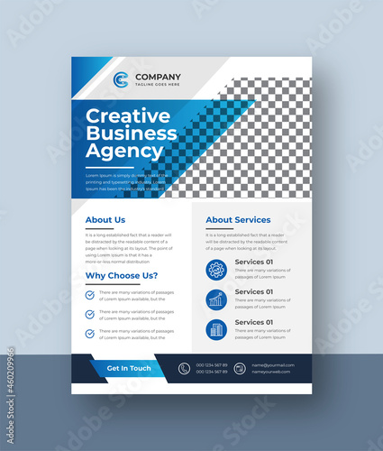 Corporate business flyer design template with modern concept Premium Vector 