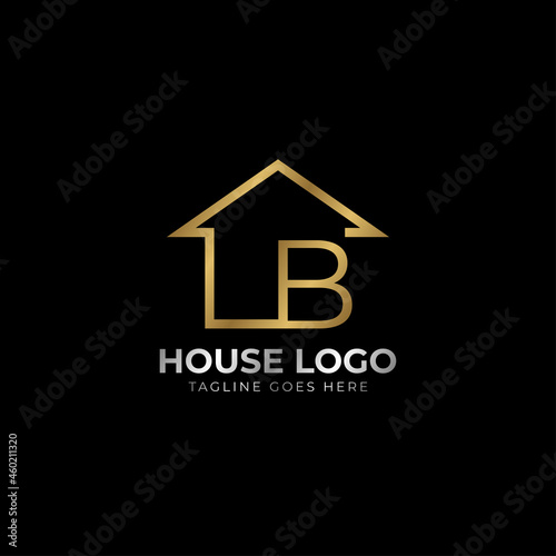 minimalist letter B luxurious house logo vector design for real estate  home rent  property agent