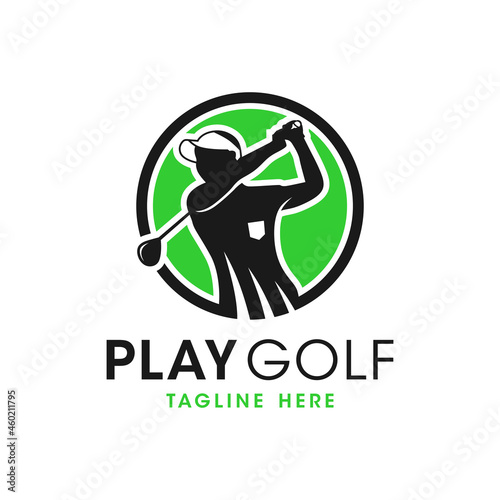 women golf sport inspiration illustration logo design