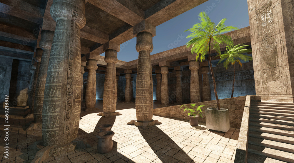 Egyptian Temple 3D Illustration Fantasy Old Kingdom