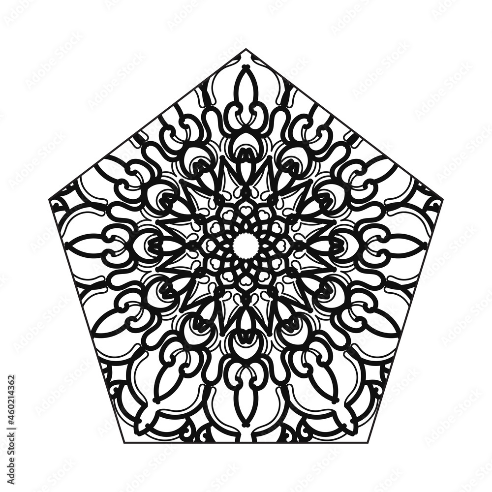 Indian Ornament black white card with mandala Indian Ornament black white card with mandala