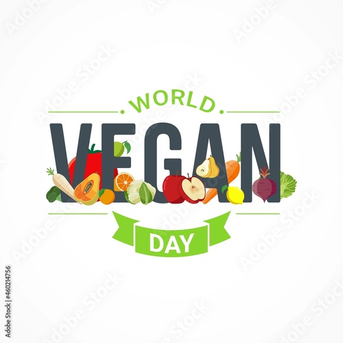 World vegan day banner celebration vector graphic