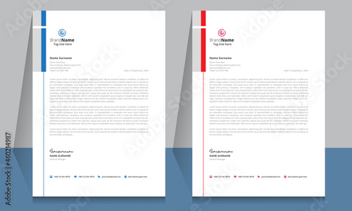 Creative letterhead format template, business style letterhead design template. Company letterhead template designs. Letterhead, flyer template.