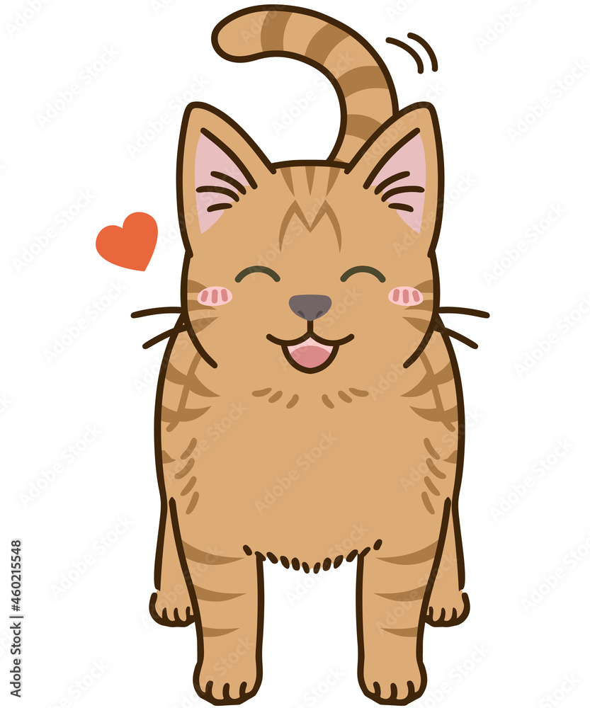 懐く猫 茶トラ Stock Vector Adobe Stock