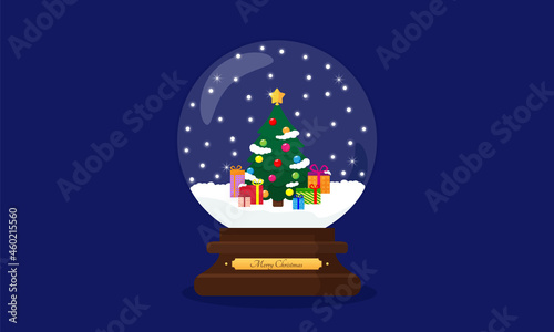 Snow globe with Christmas tree