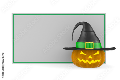 halloween pumpkin with bann...