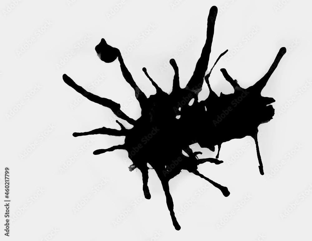 Black ink splash,brush stroke,black ink blot isolated on white background. Black ink splash,brush stroke,black ink blot isolated on white background.