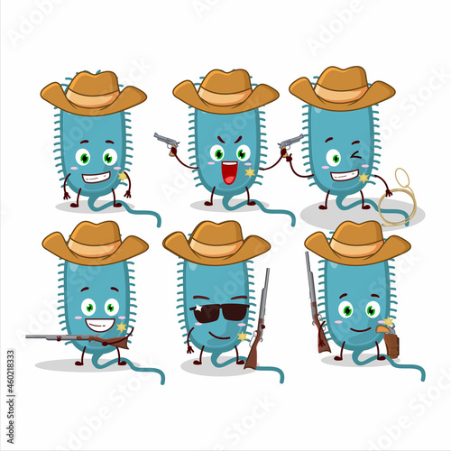 Cool cowboy minacovirus cartoon character with a cute hat