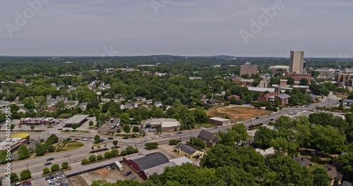 Greenville South Carolina Aerial v8 circular pan shot capturing the cityscape of viola street and downtown from pete hollis blvd - Shot with Inspire 2, X7 camera - May 2021 photo