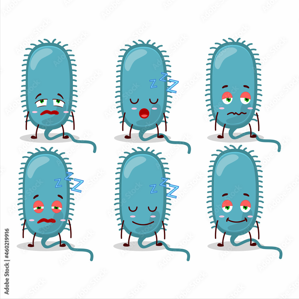 Cartoon character of minacovirus with sleepy expression
