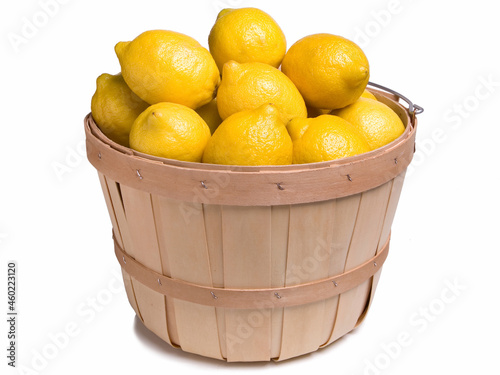 Lemons in a Wood Basket